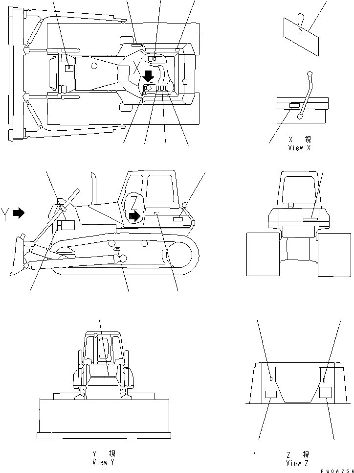 Схема запчастей Komatsu D65PX-12 - МАРКИРОВКА (ФРАНЦИЯ) (DPX)(№77-) МАРКИРОВКА