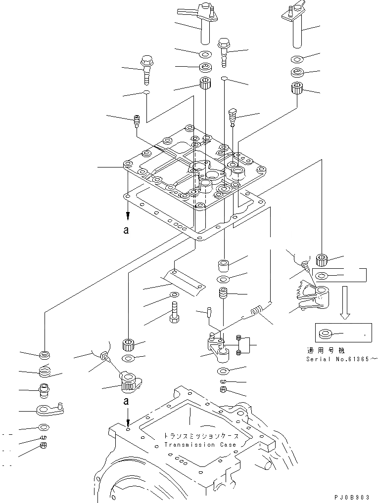 Схема запчастей Komatsu D65PX-12-E - ТРАНСМИССИЯ (COVER) (/) СИЛОВАЯ ПЕРЕДАЧА И КОНЕЧНАЯ ПЕРЕДАЧА