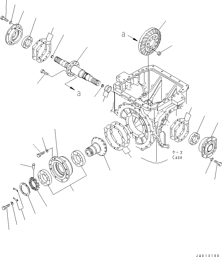 Схема запчастей Komatsu D65PX-12U - H.S.S (КОНИЧЕСКАЯ ПЕРЕДАЧА С ВАЛОМ)(№-) СИЛОВАЯ ПЕРЕДАЧА И КОНЕЧНАЯ ПЕРЕДАЧА