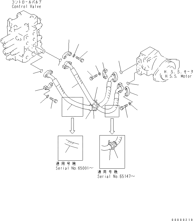 Схема запчастей Komatsu D65PX-12U - ГИДР. НАСОС. ЛИНИЯ (H.S.S. МОТОР ЛИНИЯ)(АККУМУЛЯТОР) ГИДРАВЛИКА