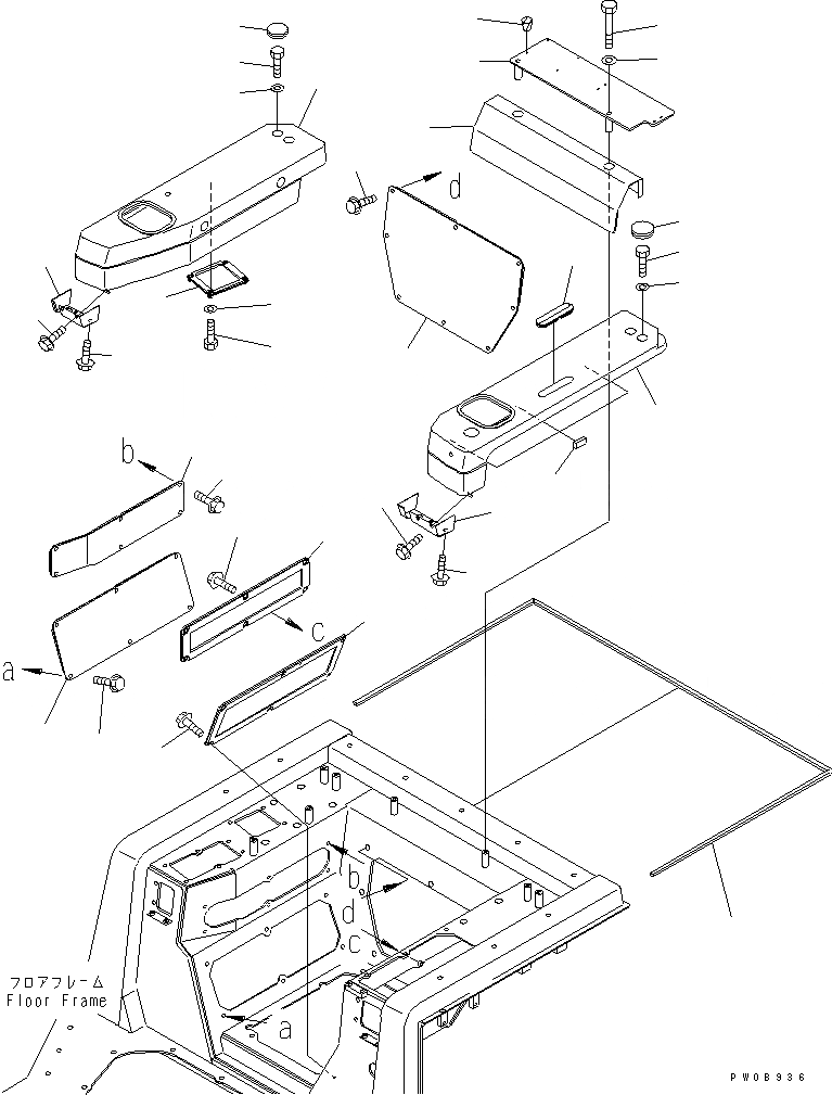 Схема запчастей Komatsu D65PX-12U - ПОДЛОКОТНИК КРЫШКА(НИЖН.) (СПЕЦ-Я TBG ИЛИ REGULATION OF EC INCLUSION) (DPX)(№-) КАБИНА ОПЕРАТОРА И СИСТЕМА УПРАВЛЕНИЯ