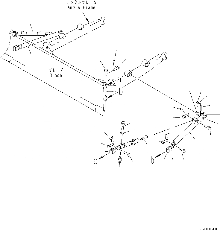Схема запчастей Komatsu D65PX-12U - РЫЧАГ И БАЛКА (ПОВОРОТНЫЙ ОТВАЛ) РАБОЧЕЕ ОБОРУДОВАНИЕ