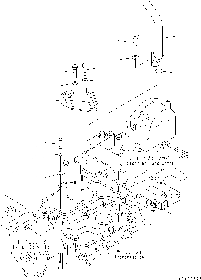 Схема запчастей Komatsu D65PX-15 - СИЛОВАЯ ЛИНИЯ (СУППОРТ) СИЛОВАЯ ПЕРЕДАЧА И КОНЕЧНАЯ ПЕРЕДАЧА
