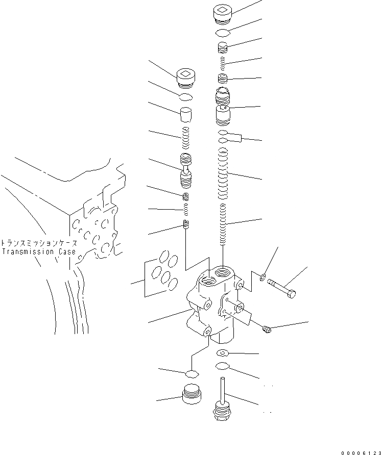 Схема запчастей Komatsu D65PX-15 - ТРАНСМИССИЯ (ОСНОВН. КЛАПАН) СИЛОВАЯ ПЕРЕДАЧА И КОНЕЧНАЯ ПЕРЕДАЧА