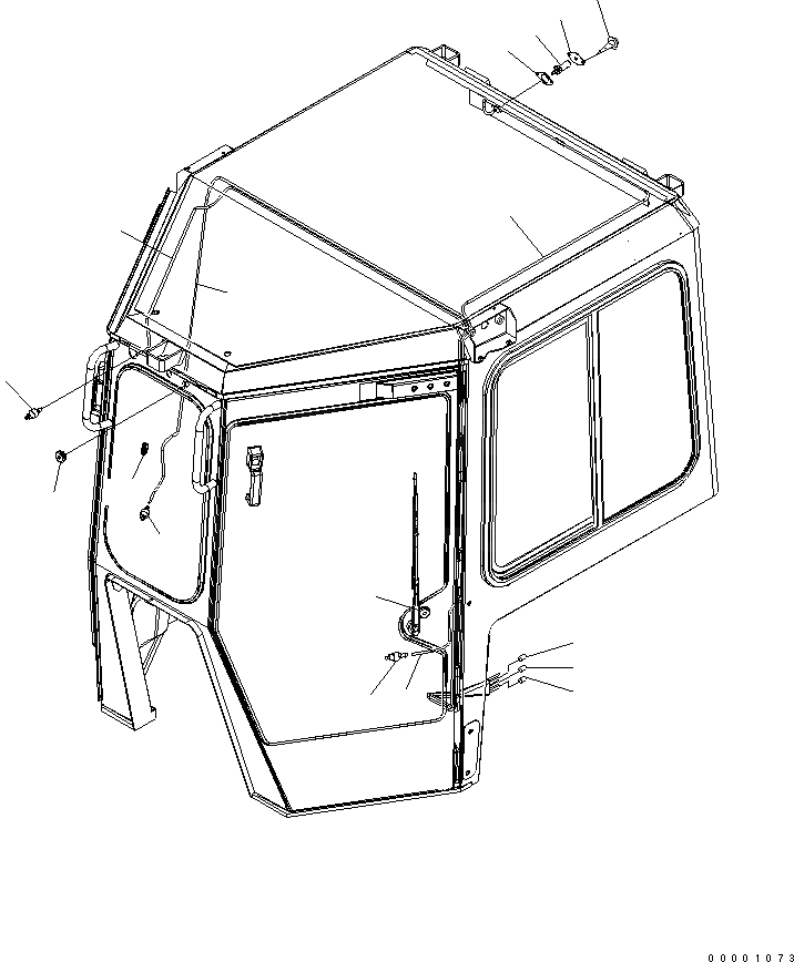 Схема запчастей Komatsu D65PX-15 - КАБИНА (ОМЫВАТЕЛЬ ШЛАНГИ) КАБИНА ОПЕРАТОРА И СИСТЕМА УПРАВЛЕНИЯ