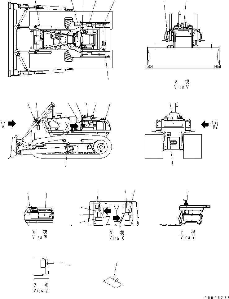 Схема запчастей Komatsu D65PX-15 - МАРКИРОВКА (ЯПОН.) МАРКИРОВКА