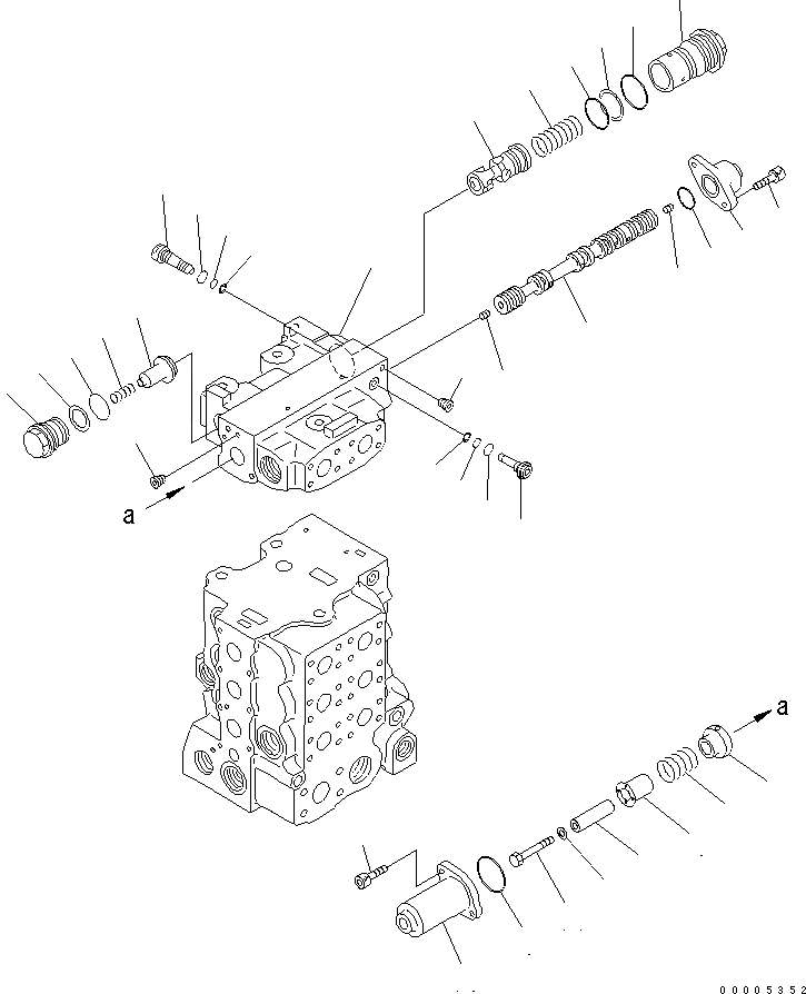 Схема запчастей Komatsu D65PX-15 - УПРАВЛЯЮЩ. КЛАПАН (4-Х СЕКЦИОНН.) (7/8) ОСНОВН. КОМПОНЕНТЫ И РЕМКОМПЛЕКТЫ