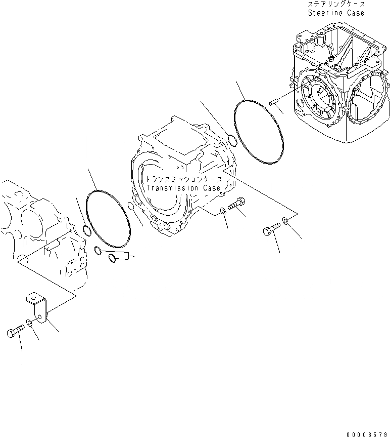 Схема запчастей Komatsu D65PX-15 - ТРАНСМИССИЯ КРЕПЛЕНИЕ СИЛОВАЯ ПЕРЕДАЧА И КОНЕЧНАЯ ПЕРЕДАЧА
