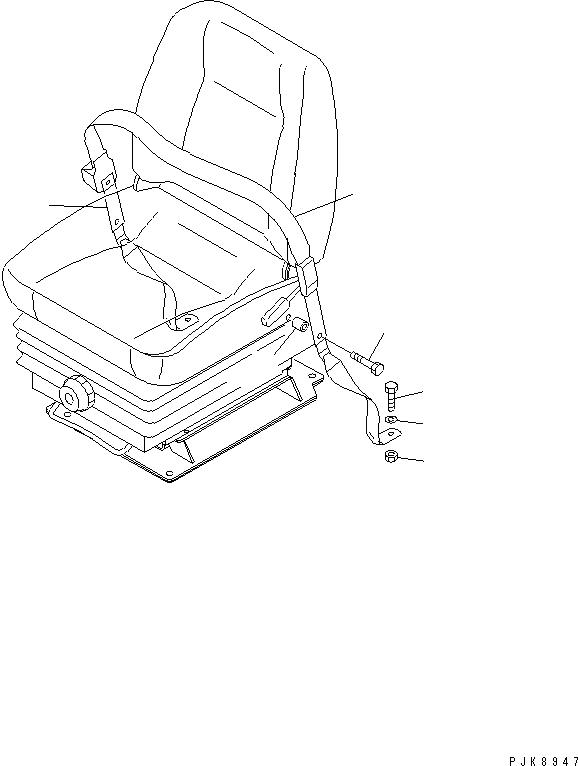Схема запчастей Komatsu D65PX-15 - РЕМЕНЬ БЕЗОПАСНОСТИ (ДЛЯ ПОДВЕСКА СИДЕНЬЕ) (ДЛЯ RETRACTION)(№7-7) КАБИНА ОПЕРАТОРА И СИСТЕМА УПРАВЛЕНИЯ