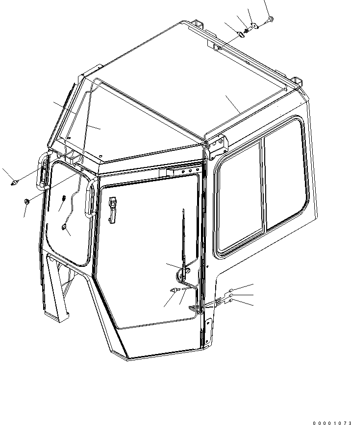 Схема запчастей Komatsu D65PX-15 - КАБИНА (ОМЫВАТЕЛЬ ШЛАНГИ) КАБИНА ОПЕРАТОРА И СИСТЕМА УПРАВЛЕНИЯ