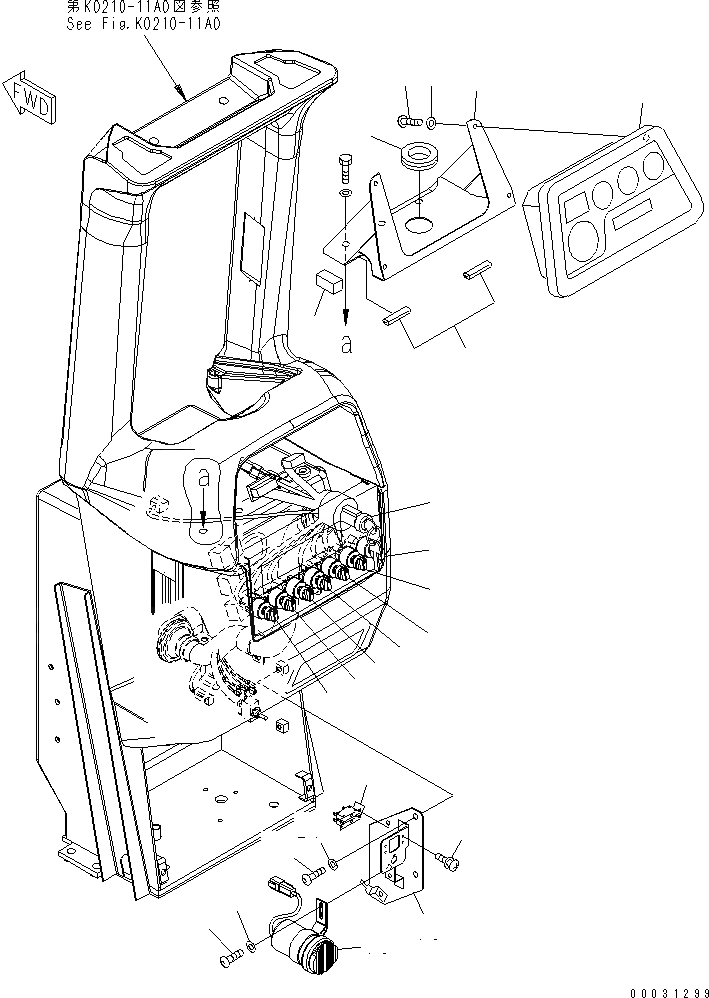 Схема запчастей Komatsu D65PX-15 - ПРИБОРНАЯ ПАНЕЛЬ (С КОНДИЦИОНЕРОМ КОРПУС И ПАНЕЛЬ) (/) КАБИНА ОПЕРАТОРА И СИСТЕМА УПРАВЛЕНИЯ