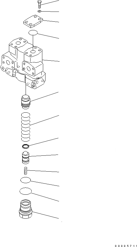 Схема запчастей Komatsu D65PX-15E0 - ЛИНИЯ ГИДРОЦИЛИНДРА ПОДЪЕМА (КЛАПАН) ГИДРАВЛИКА