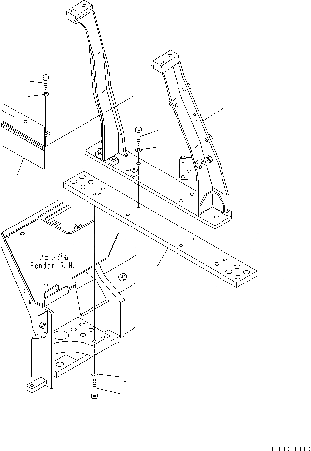 Схема запчастей Komatsu D65PX-15E0 - КРЫЛО (КАПОТ) ЧАСТИ КОРПУСА