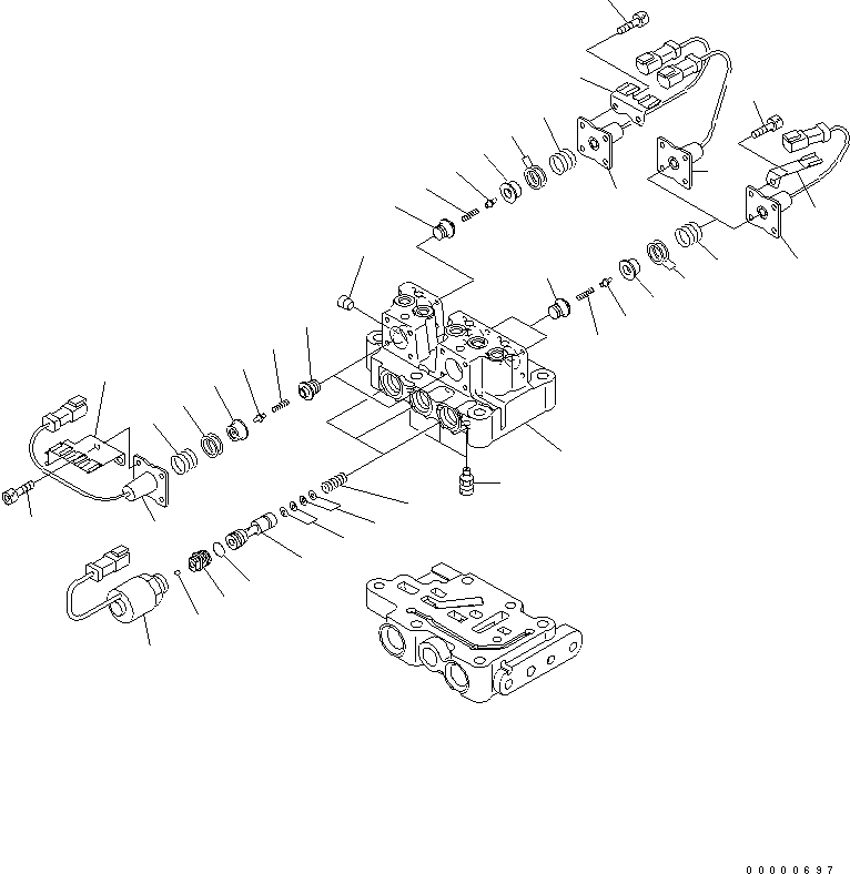 Схема запчастей Komatsu D65WX-15 - КЛАПАН ТРАНСМИССИИ (ВЕРХНИЙ КЛАПАН) СИЛОВАЯ ПЕРЕДАЧА И КОНЕЧНАЯ ПЕРЕДАЧА