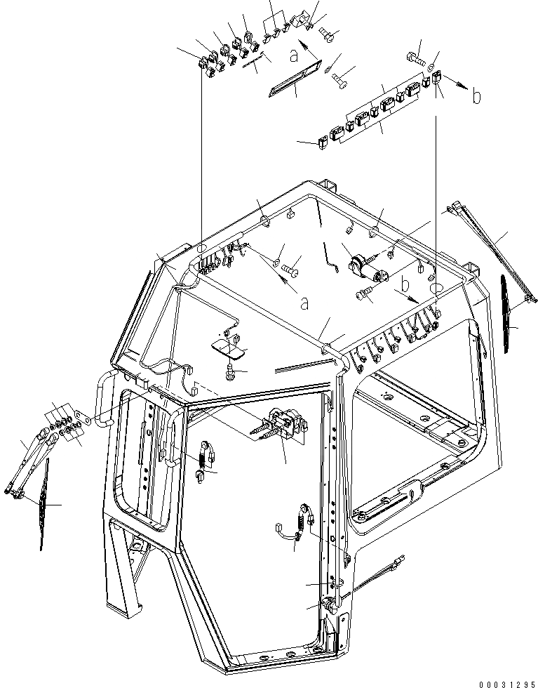 Схема запчастей Komatsu D65WX-15 - КАБИНА (ЭЛЕКТР. ОБОРУД-Е) (ПЕРЕКЛЮЧАТЕЛЬ¤ ОСВЕЩЕНИЕ¤ ДВОРНИКИ) КАБИНА ОПЕРАТОРА И СИСТЕМА УПРАВЛЕНИЯ