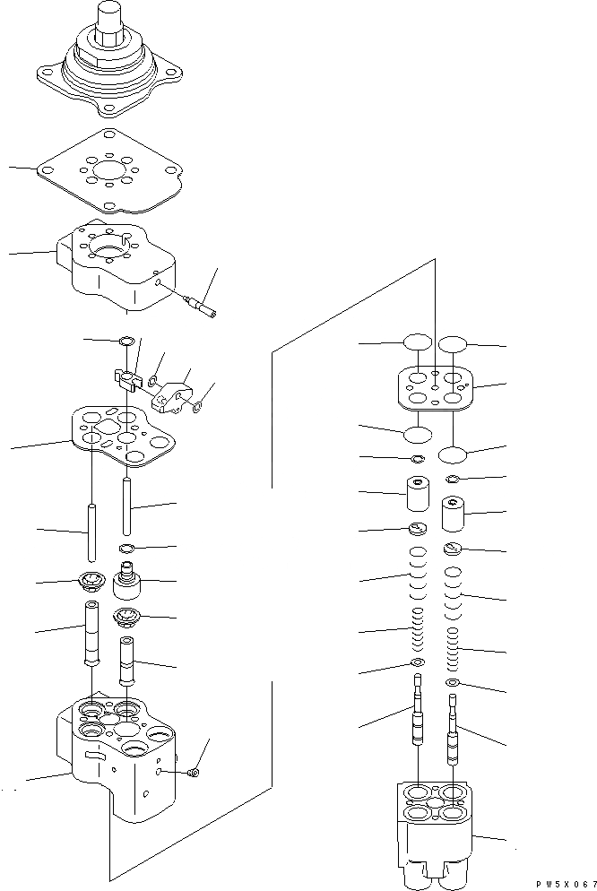 Схема запчастей Komatsu D65WX-15 - КЛАПАН PPC(ДЛЯ WAY PAT DOZER) (/) ОСНОВН. КОМПОНЕНТЫ И РЕМКОМПЛЕКТЫ