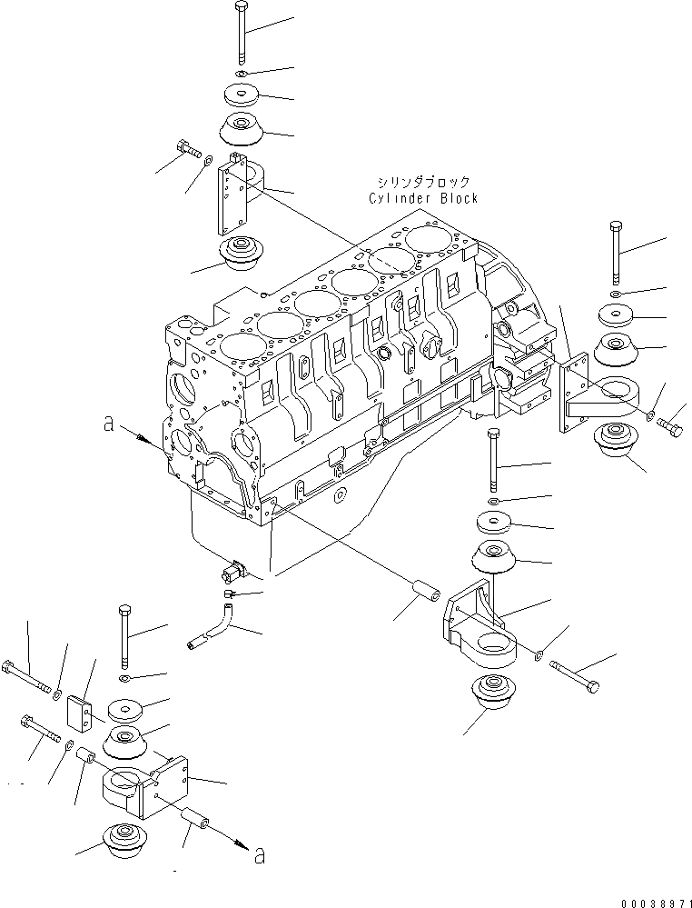 Схема запчастей Komatsu D65WX-15E0 - КРЕПЛЕНИЕ ДВИГАТЕЛЯ КОМПОНЕНТЫ ДВИГАТЕЛЯ