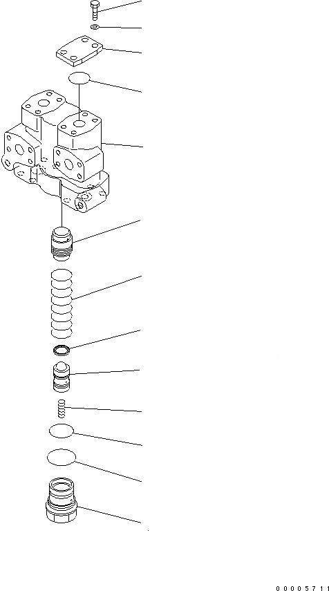 Схема запчастей Komatsu D65WX-15E0 - ЛИНИЯ ГИДРОЦИЛИНДРА ПОДЪЕМА (КЛАПАН) ГИДРАВЛИКА