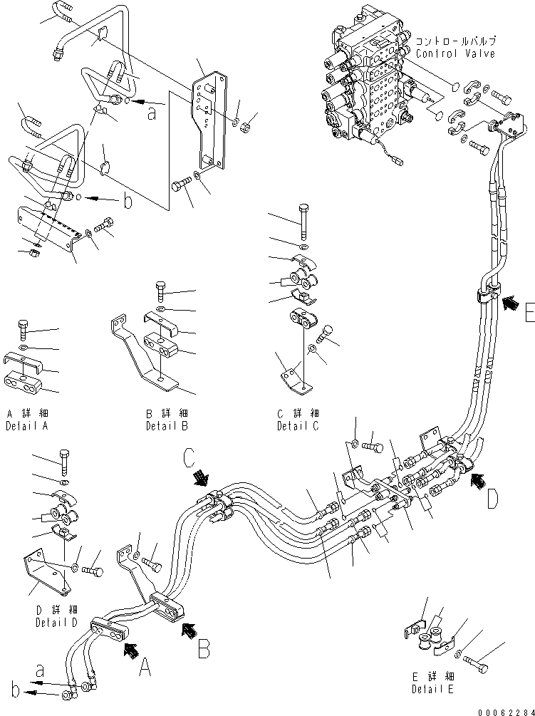 Схема запчастей Komatsu D65WX-15E0 - ANGLE ЛИНИЯ (КРЕПЛЕНИЕ) ГИДРАВЛИКА