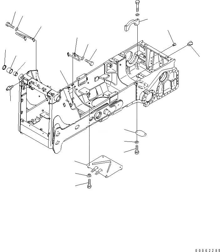 Схема запчастей Komatsu D65WX-15E0 - ОСНОВН. РАМА (ДЛЯ WAY PAT DOZER) ОСНОВН. РАМА И КОМПОНЕНТЫ