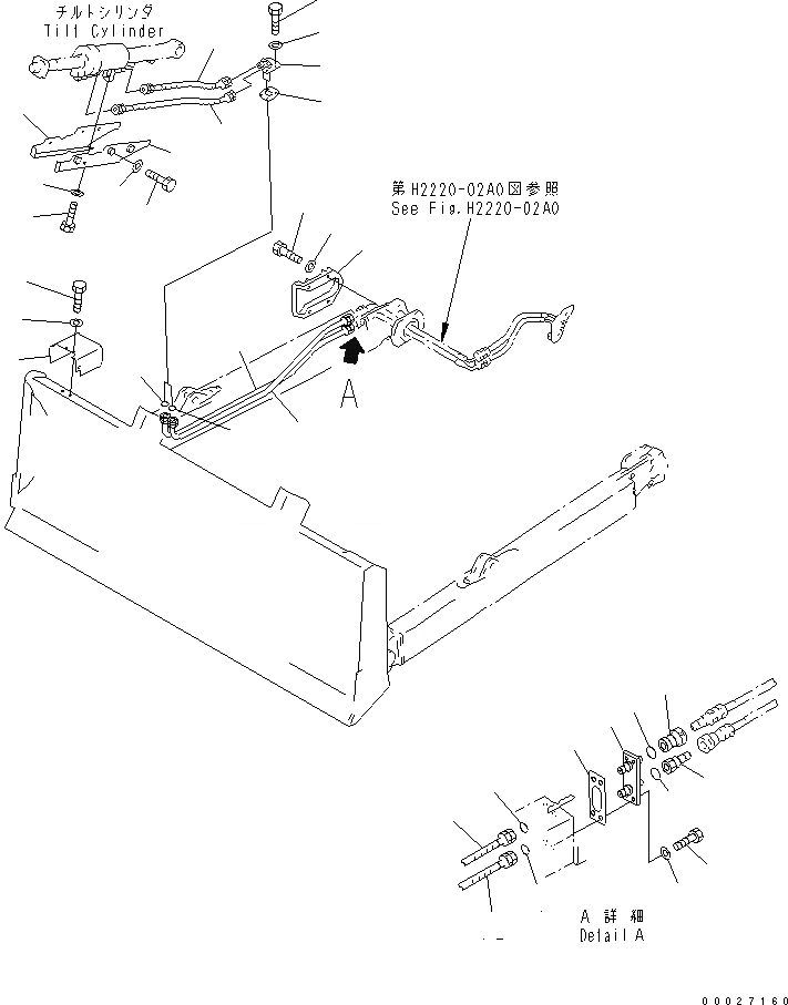 Схема запчастей Komatsu D65WX-15E0 - ЛИНИЯ ОТВАЛА С ПЕРЕКОСОМ (ПОЛУ-U) (ДЛЯ ШИР. GAUGE) РАБОЧЕЕ ОБОРУДОВАНИЕ