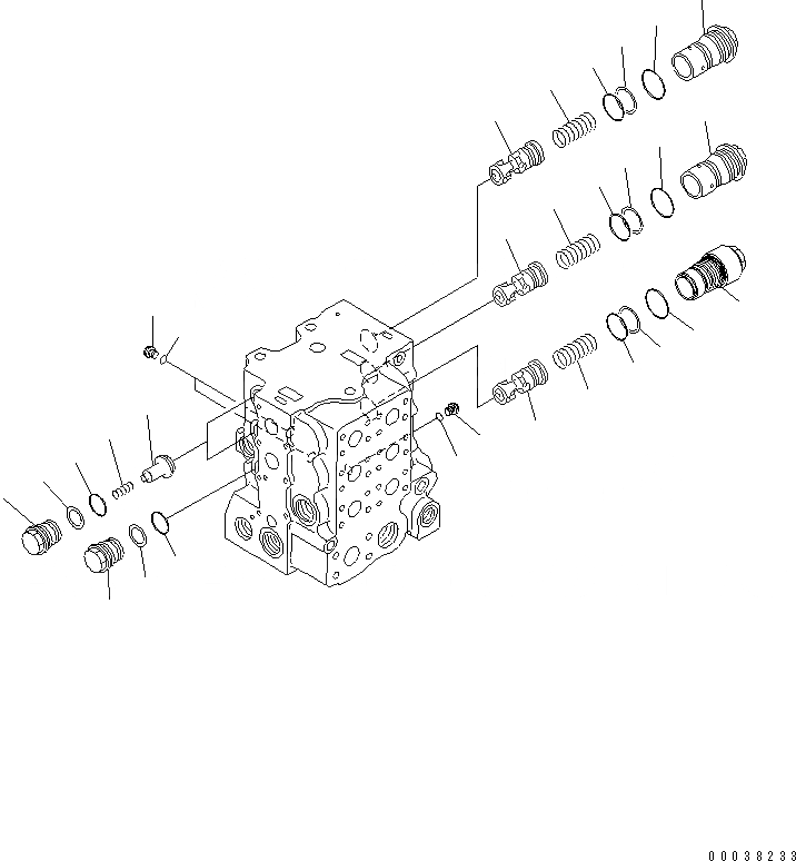 Схема запчастей Komatsu D65WX-15E0 - УПРАВЛЯЮЩ. КЛАПАН (5-СЕКЦИОНН.) (ДЛЯ WAY PAT DOZER) (/8) ОСНОВН. КОМПОНЕНТЫ И РЕМКОМПЛЕКТЫ