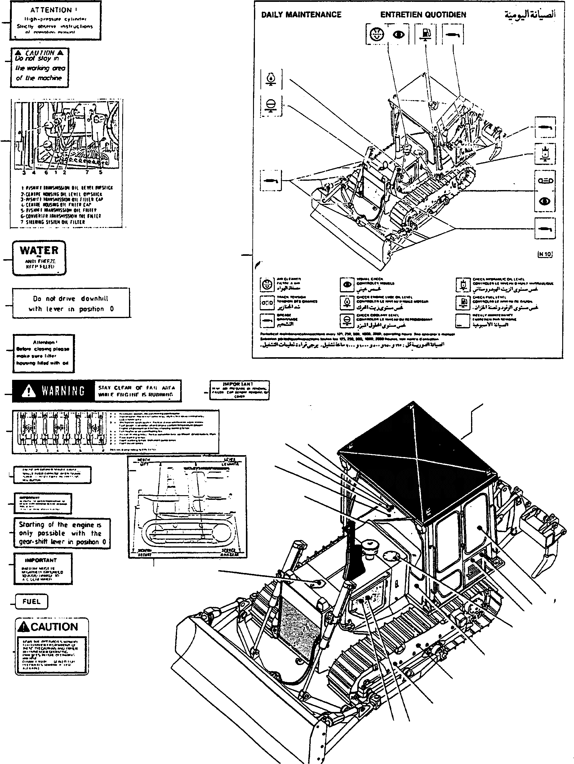 Схема запчастей Komatsu D670E - ТАБЛИЧКИS, АНГЛ. ШАССИ И SUPERSTRUCTURE