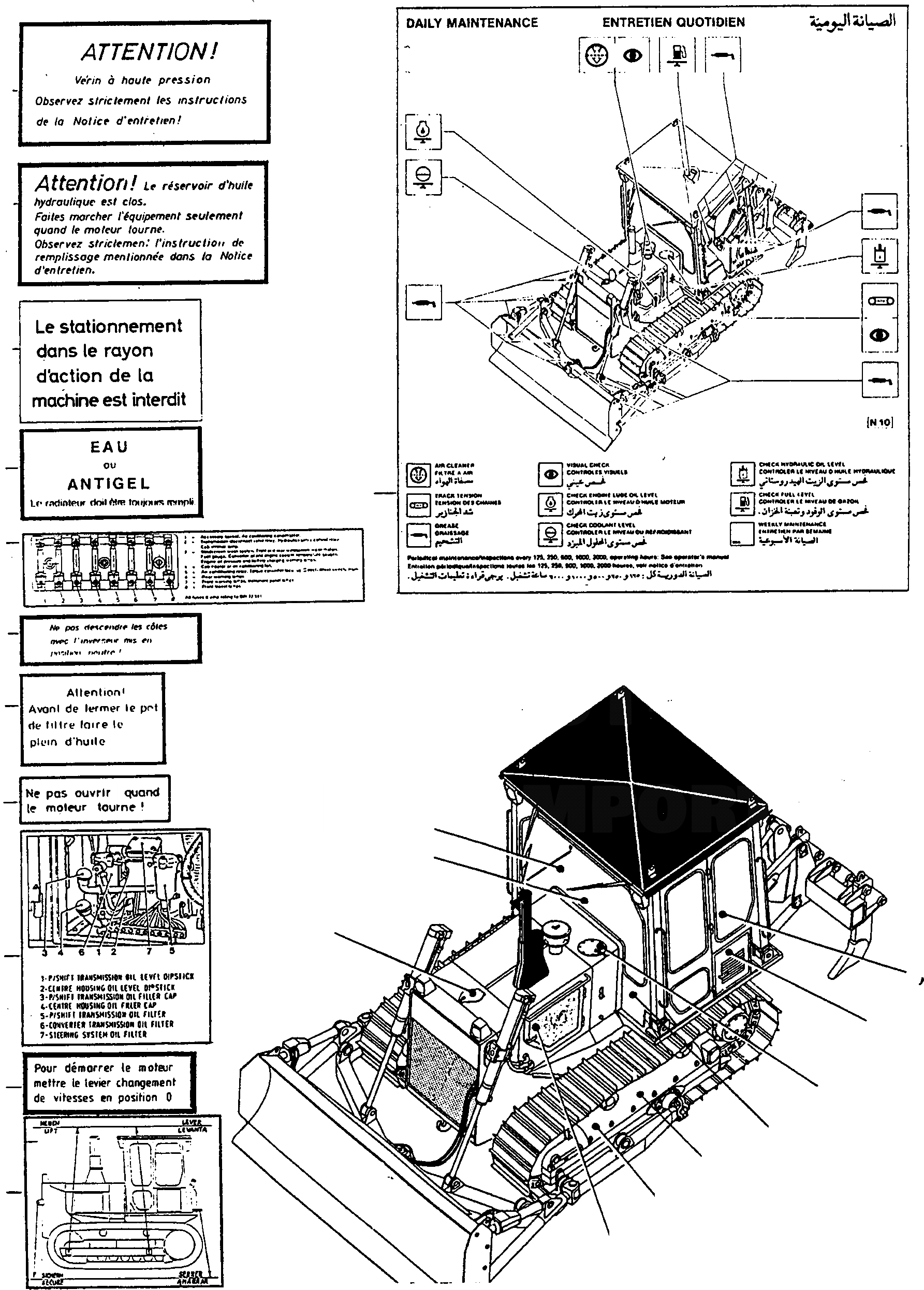 Схема запчастей Komatsu D670E - ТАБЛИЧКИS, ФРАНЦИЯ ШАССИ И SUPERSTRUCTURE