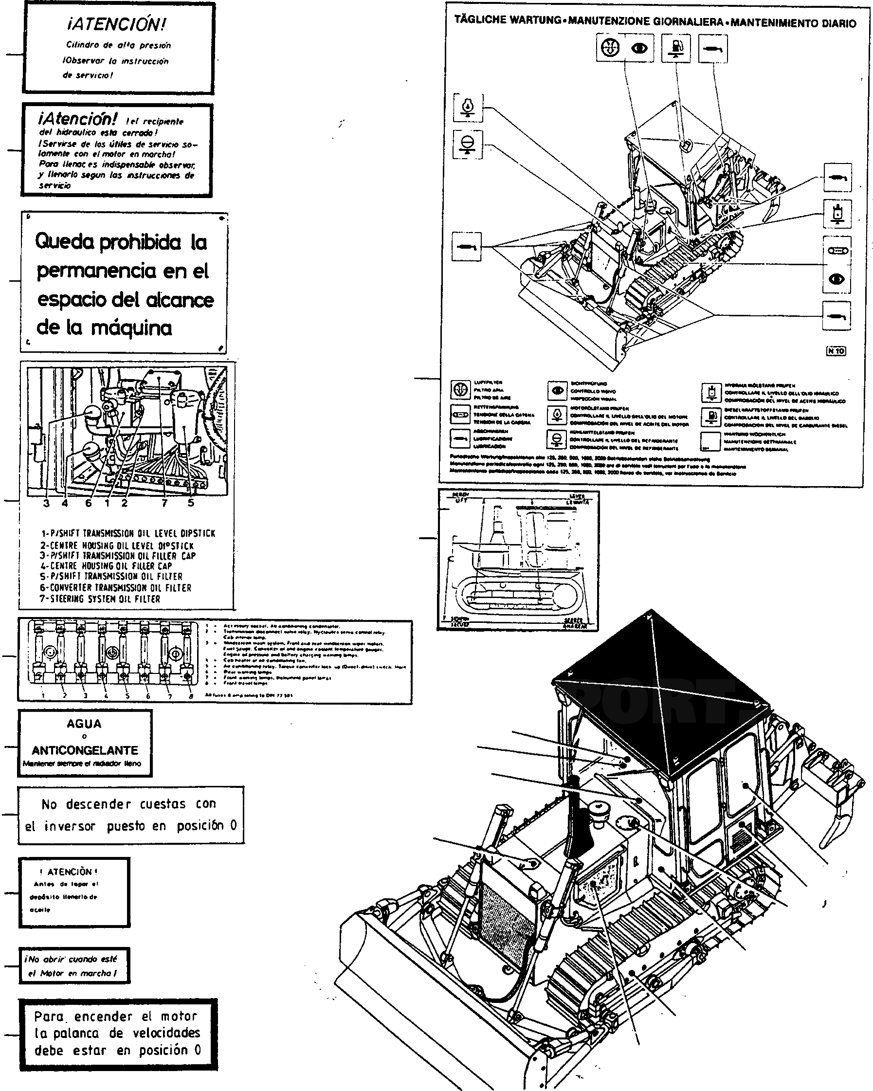 Схема запчастей Komatsu D670E - ТАБЛИЧКИS, ИСПАНИЯ ШАССИ И SUPERSTRUCTURE