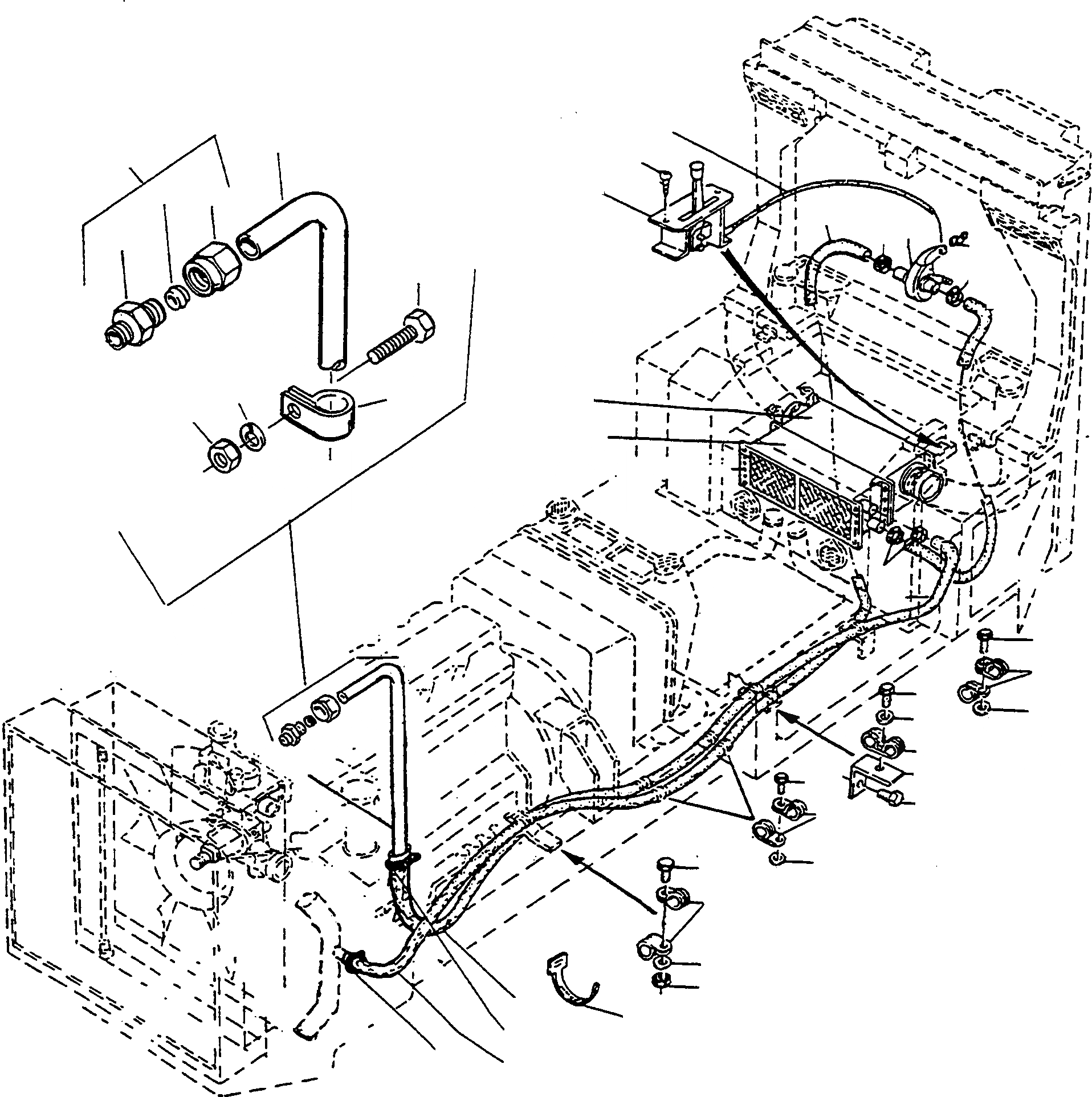 Схема запчастей Komatsu D670E - ОБОГРЕВ. ШАССИ И SUPERSTRUCTURE