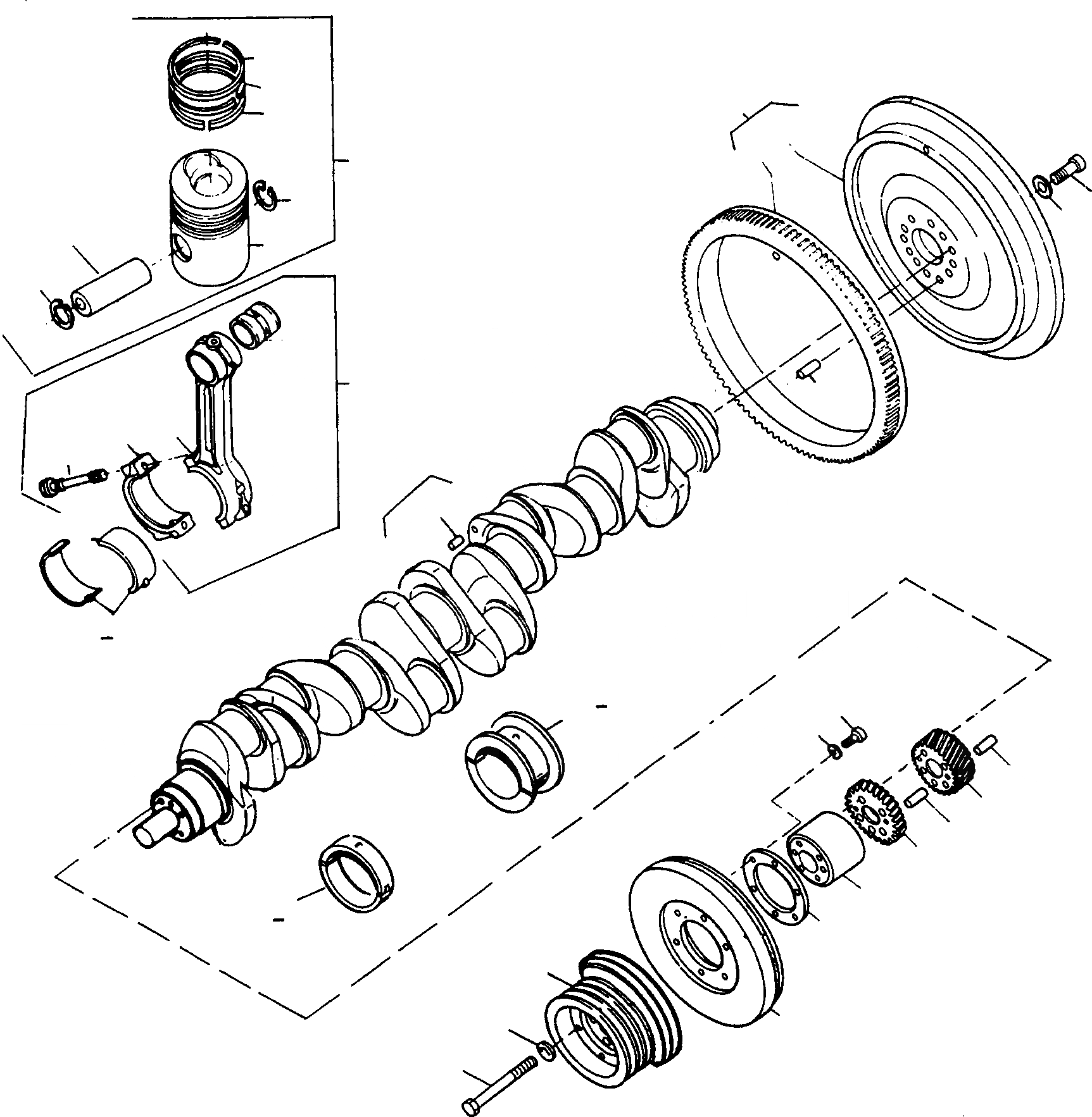 Схема запчастей Komatsu D670E - CRANK ASSEMBLY ДВИГАТЕЛЬ, АКСЕССУАРЫ И ЭЛЕКТРИЧ. СИСТЕМА