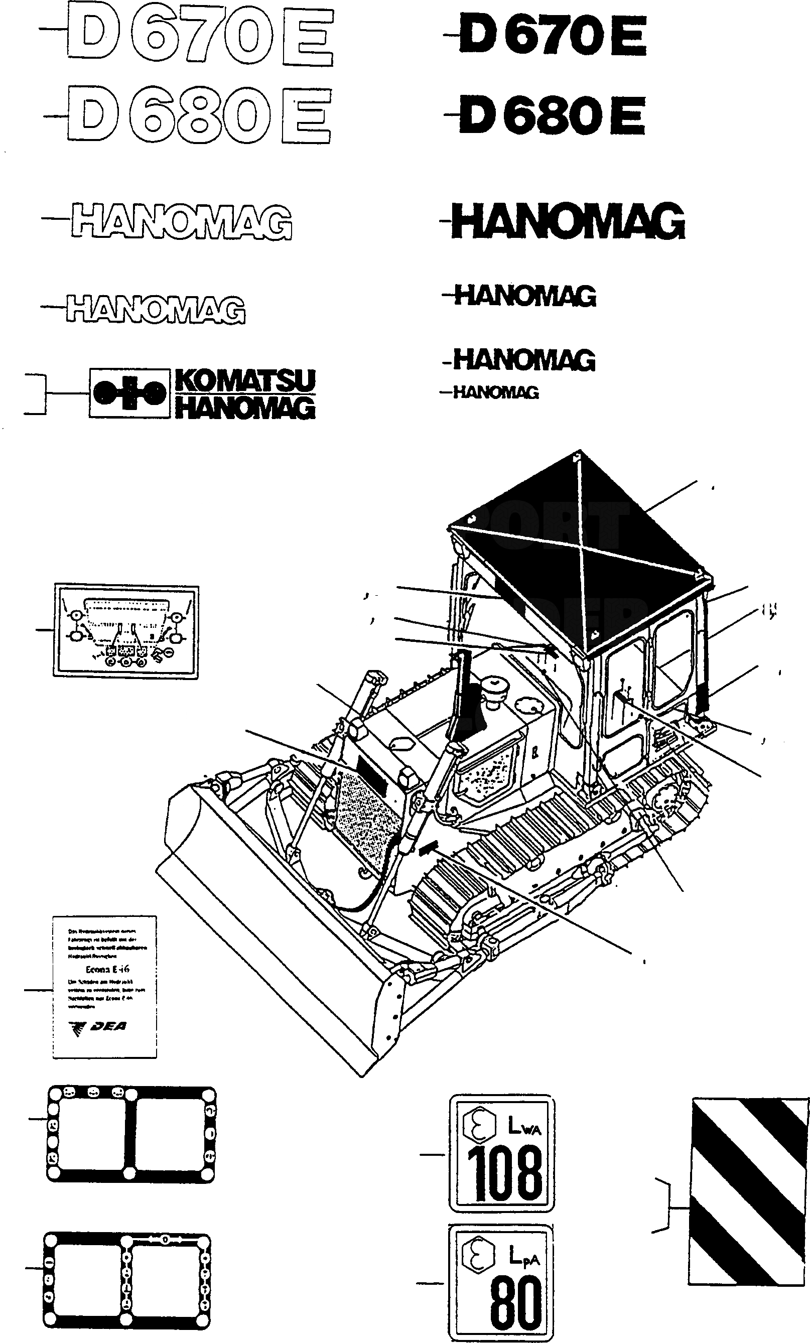 Схема запчастей Komatsu D670E - БУКВЕНН. ШАССИ И SUPERSTRUCTURE