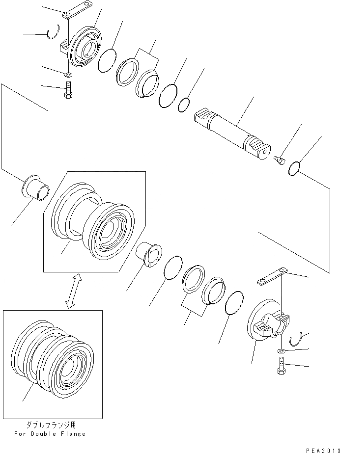 Схема запчастей Komatsu D70-LE - ОПОРНЫЙ КАТОК(№78-) ГУСЕНИЦЫ