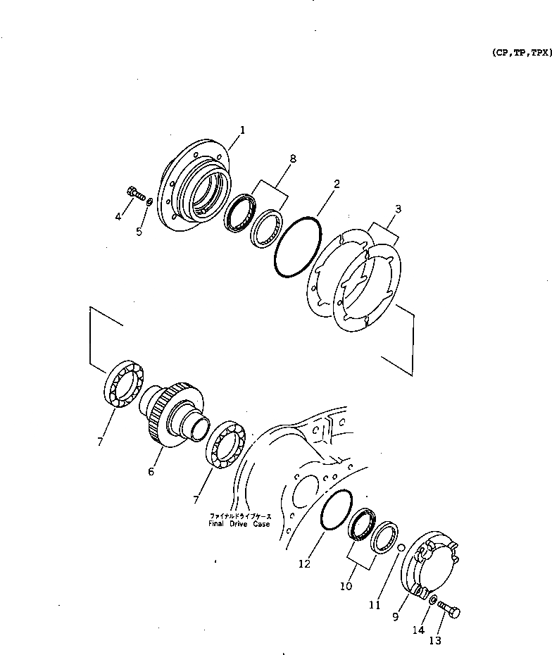 Схема запчастей Komatsu D70LE-12 - КОНЕЧНАЯ ПЕРЕДАЧА (ШЕСТЕРНЯ) СИЛОВАЯ ПЕРЕДАЧА И КОНЕЧНАЯ ПЕРЕДАЧА