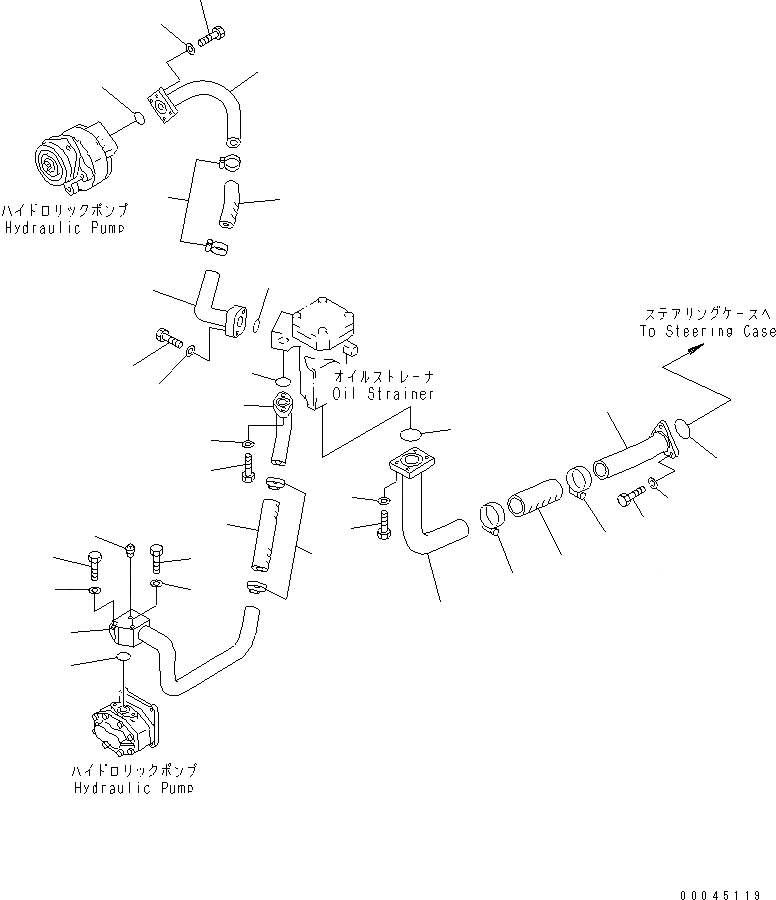 Схема запчастей Komatsu D85A-21B - ВСАСЫВ. ТРУБЫ(№7-) ГТР CONVERTOR¤ ТРАНСМИССИЯ¤ РУЛЕВ. УПРАВЛЕНИЕ И КОНЕЧНАЯ ПЕРЕДАЧА