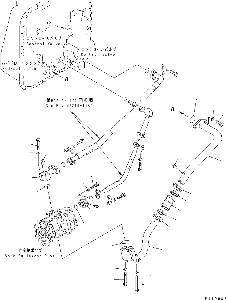 Схема запчастей Komatsu D85A-21B - ГИДРОЛИНИЯ (ИЗ БАКА В НАСОС) ГИДРАВЛИКА