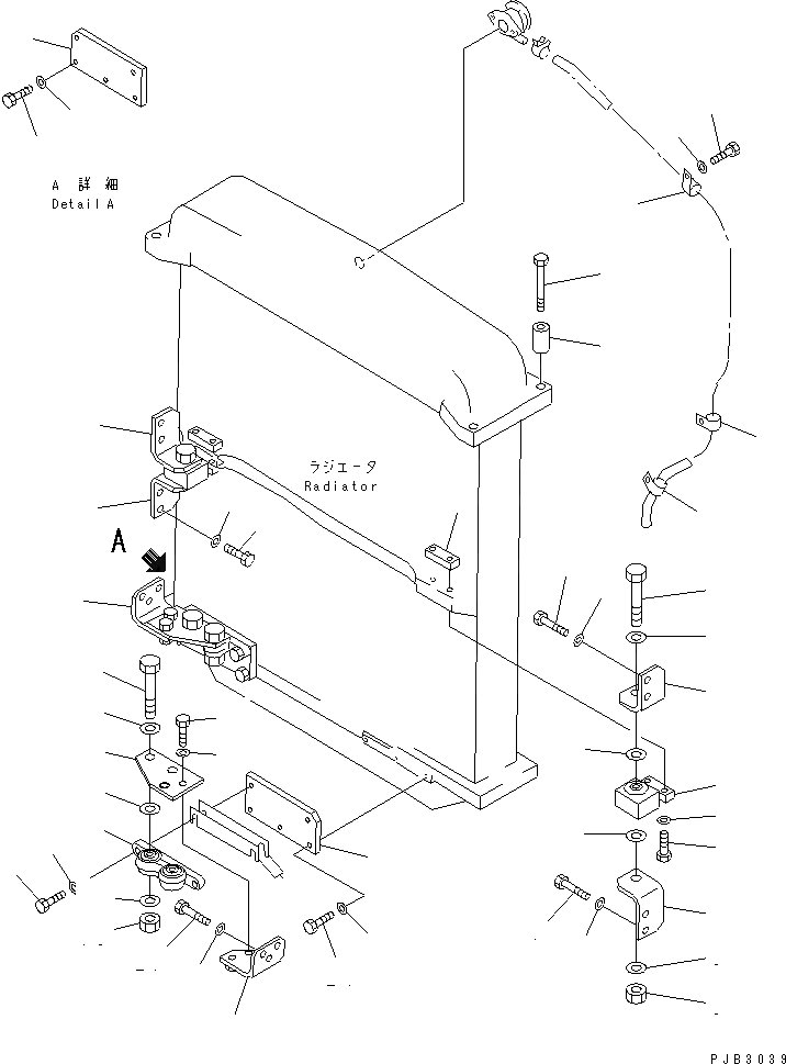 Схема запчастей Komatsu D85A-21B - КРЕПЛЕНИЕ РАДИАТОРА ЧАСТИ КОРПУСА