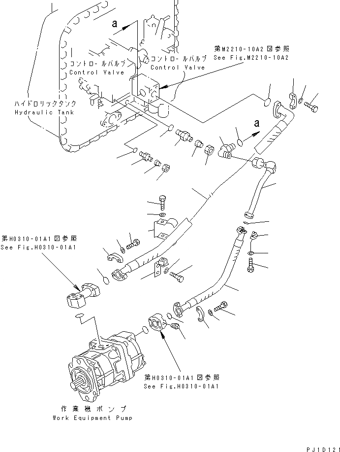 Схема запчастей Komatsu D85A-21B - ГИДРОЛИНИЯ (ИЗ БАКА В НАСОС) (TОБОД КОЛЕСАMING) ЧАСТИ КОРПУСА