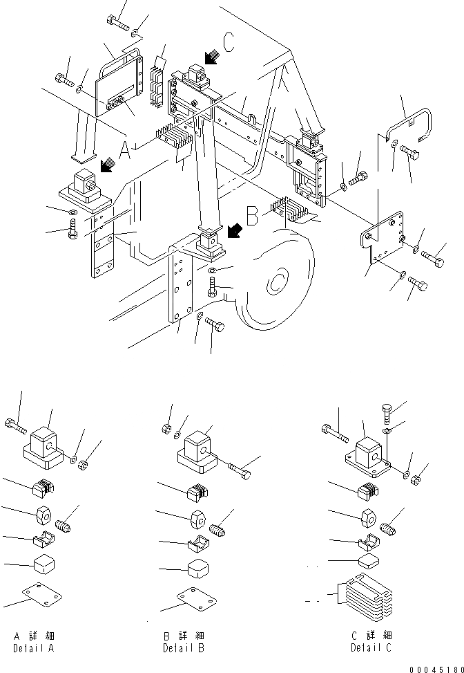 Схема запчастей Komatsu D85A-21B - ROLL OVER ЗАЩИТАIVE STRUCTURE КОРПУС ЧАСТИ КОРПУСА