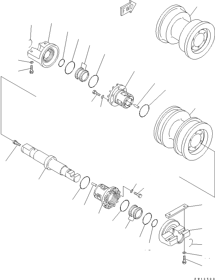 Схема запчастей Komatsu D85A-21B - ОПОРНЫЙ КАТОК(№7-7) ГУСЕНИЦЫ
