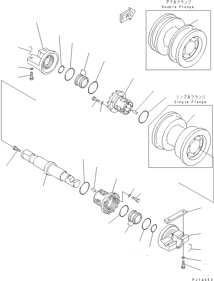 Схема запчастей Komatsu D85A-21B - ОПОРНЫЙ КАТОК(№7-78) ГУСЕНИЦЫ
