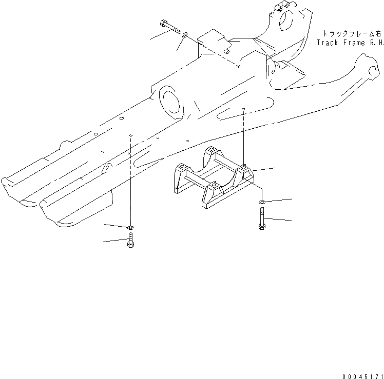 Схема запчастей Komatsu D85A-21B - ЗАЩИТА ОПОРНЫХ КАТКОВ (MINI ЮБКА) (ПРАВ.)(№7-) ГУСЕНИЦЫ