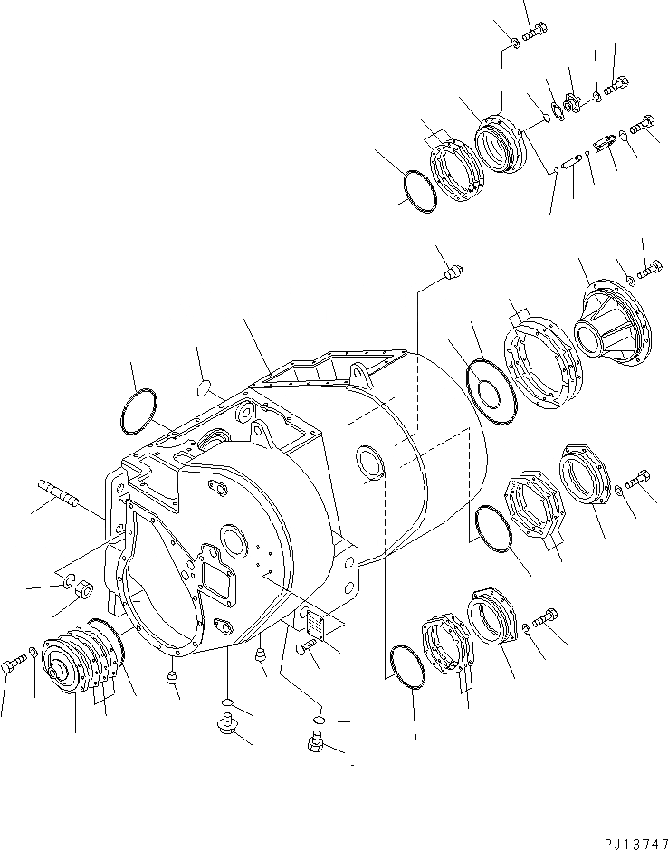 Схема запчастей Komatsu D85A-21B - КОРПУС ТЯГОВОЙ ЛЕБЕДКИ (/) РАБОЧЕЕ ОБОРУДОВАНИЕ