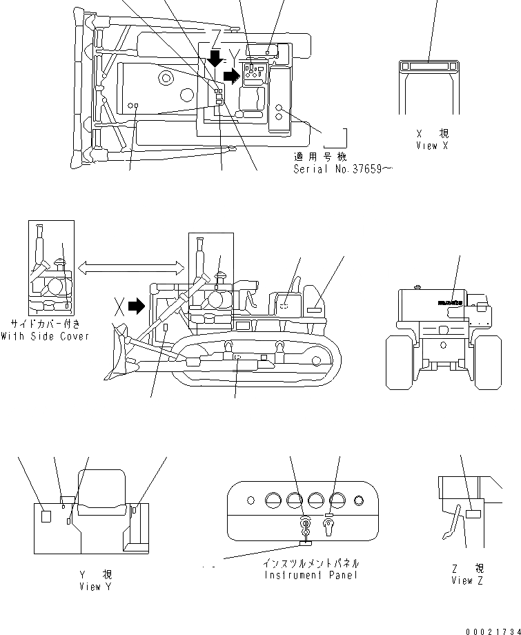 Схема запчастей Komatsu D85A-21B - МАРКИРОВКА (АНГЛ.)(№78-) МАРКИРОВКА