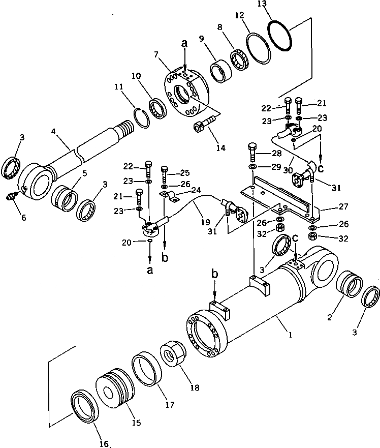 Схема запчастей Komatsu D85A-21B - ЦИЛИНДР РЫХЛИТЕЛЯ ОСНОВН. КОМПОНЕНТЫ И РЕМКОМПЛЕКТЫ