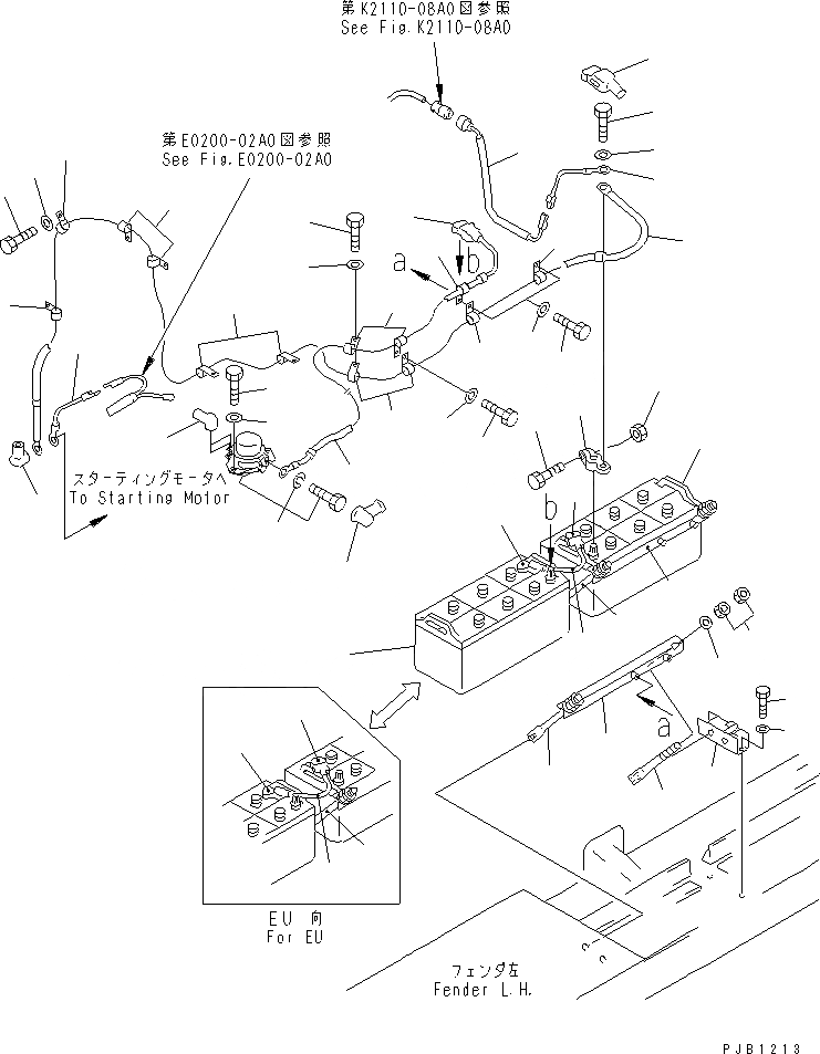 Схема запчастей Komatsu D85A-21-E - АККУМУЛЯТОР И РЕЛЕ ЭЛЕКТРИКА