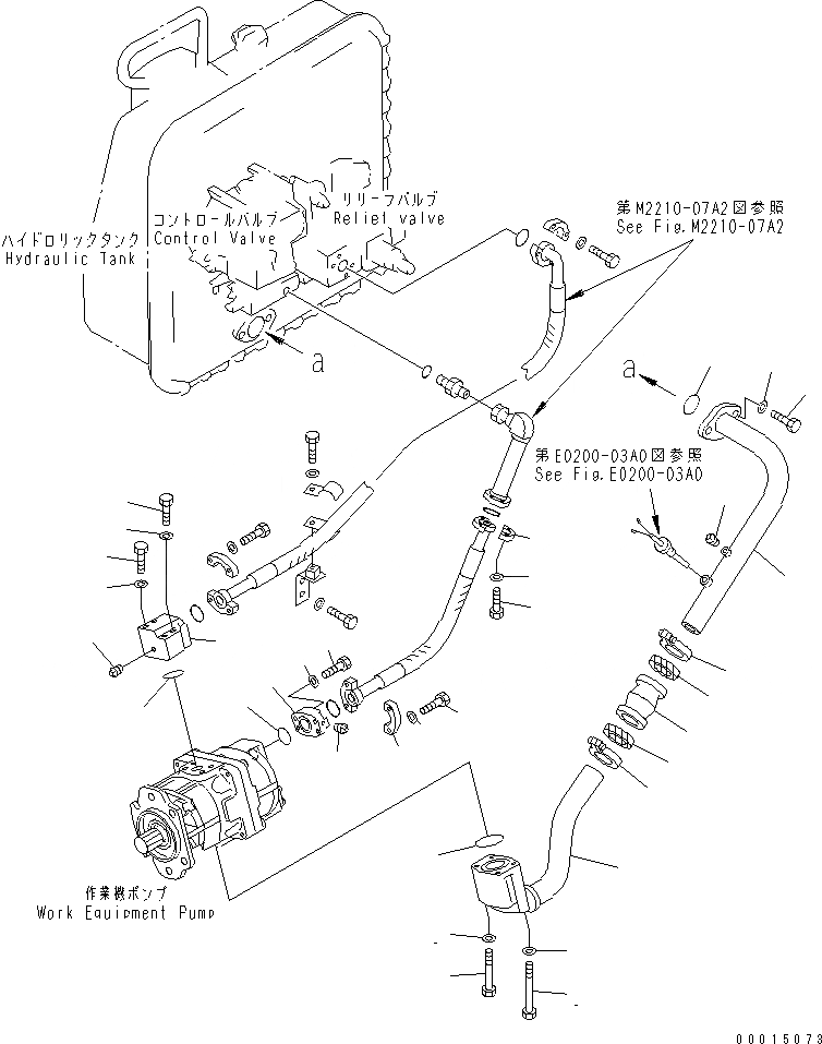 Схема запчастей Komatsu D85A-21-E - ГИДРОЛИНИЯ (ИЗ БАКА В НАСОС)(№7-) ГИДРАВЛИКА