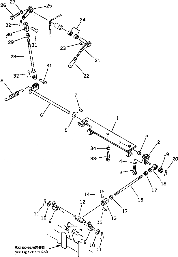 Схема запчастей Komatsu D85A-21-E - РЫЧАГ СТОЯНОЧНОГО ТОРМОЗА КАБИНА ОПЕРАТОРА И СИСТЕМА УПРАВЛЕНИЯ
