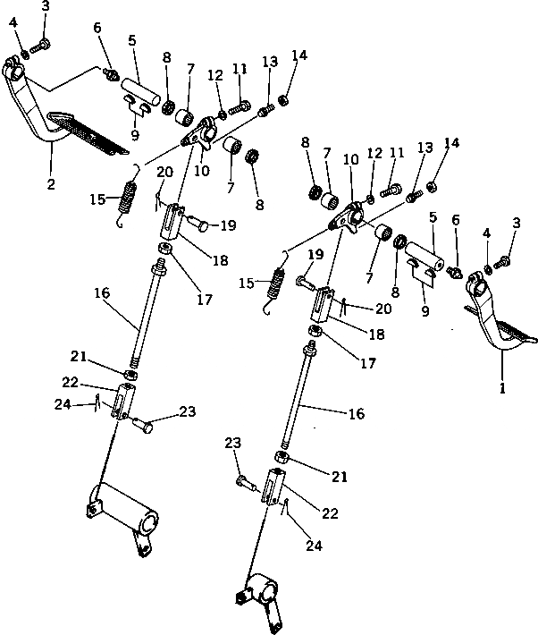Схема запчастей Komatsu D85A-21B - ПЕДАЛЬ ТОРМОЗА(№-) СИСТЕМА УПРАВЛЕНИЯ