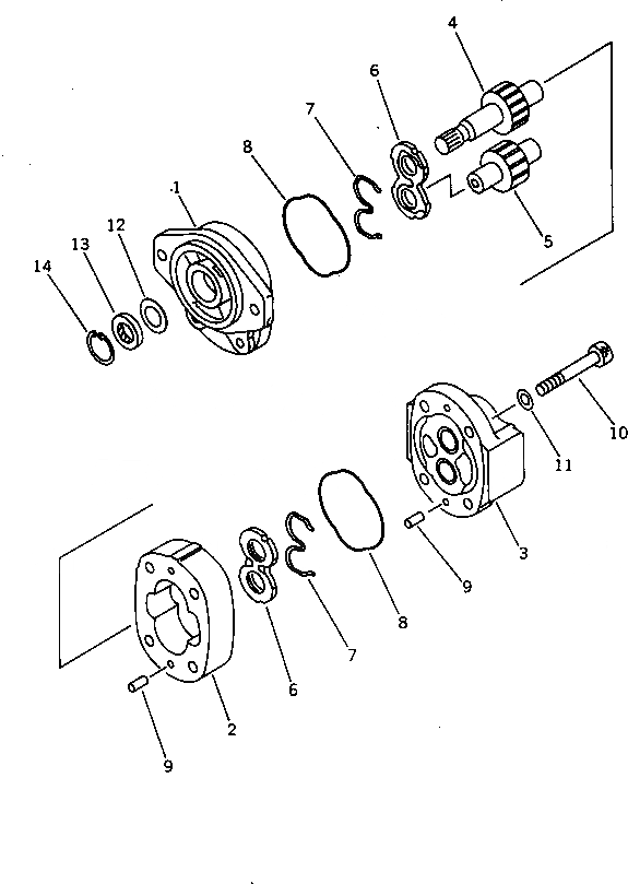 Схема запчастей Komatsu D85A-21B-ER - НАСОС ТРАНСМИССИИ ОСНОВН. КОМПОНЕНТЫ И РЕМКОМПЛЕКТЫ